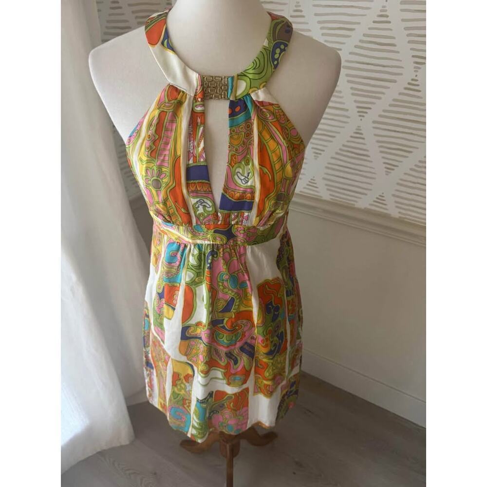 Trina Turk Women’s Size 4 Small Trina Silk Halter Neck Dress - Picture 3 of 10